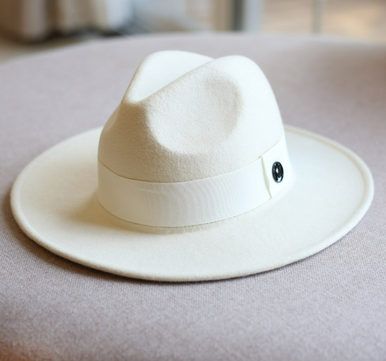 Cream Unisex Fedora Hat