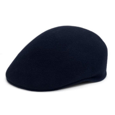 Small Dark Navy Wool Flat Cap