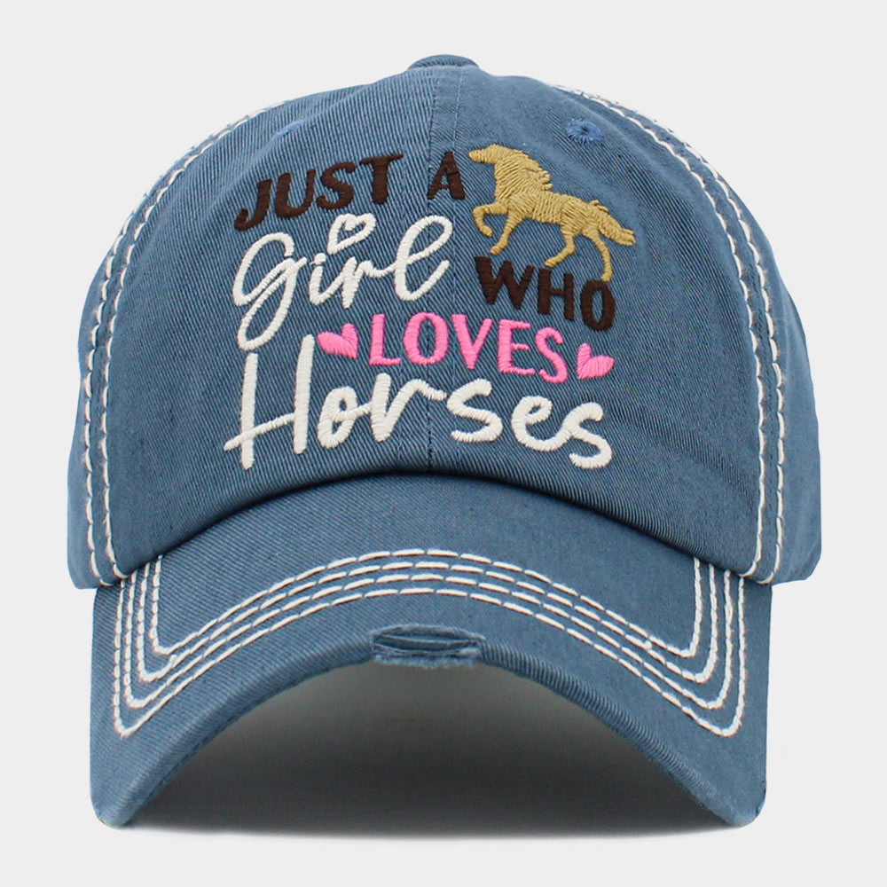 JUST A GIRL WHO LOVES HORSES CAP - NAVY