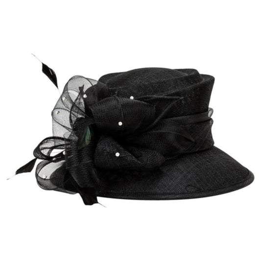 Black sinamay medium brim piece