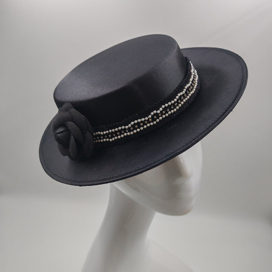 gorgeous black boater