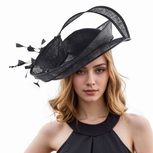 Black sinamay Fascinator