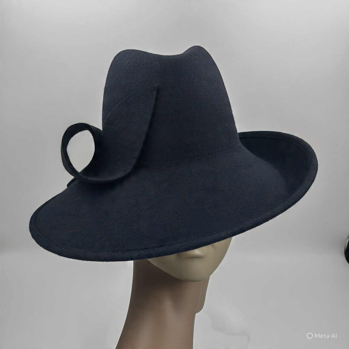 Elegant black wool hat
