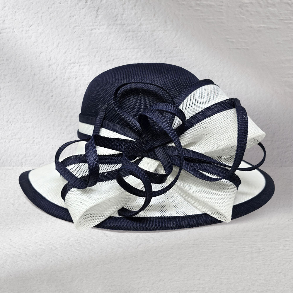 Navy Blue/white hat medium brim