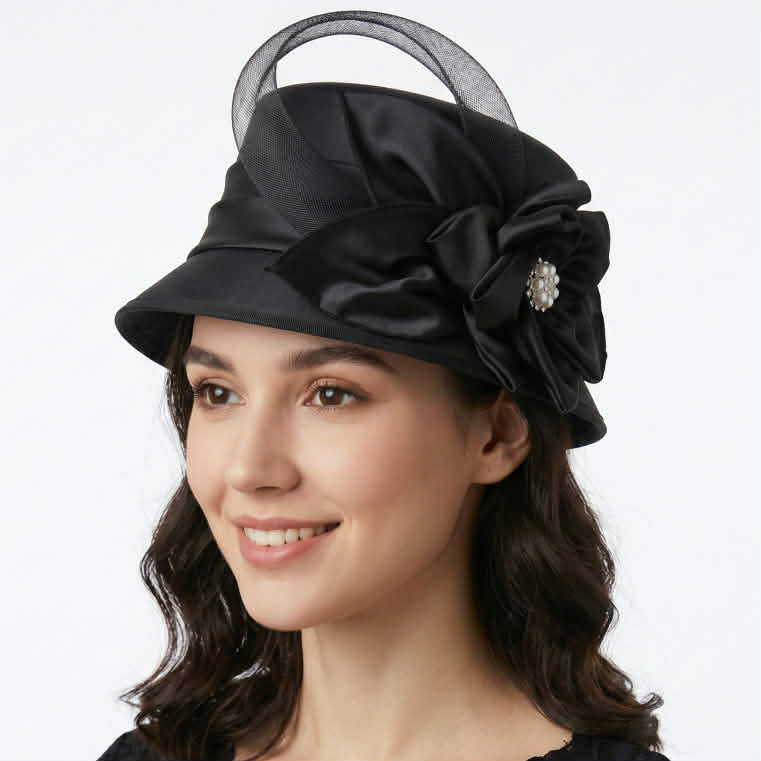 Black small brim Crystal Loop Hat arriving soon
