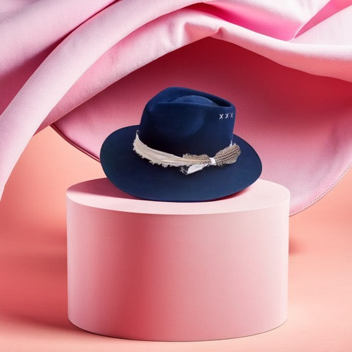 Midnight Blue Ribbon Fedora