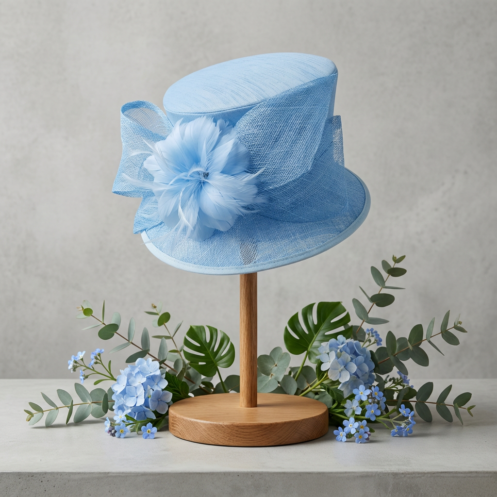 Baby Blue Hat with Bow