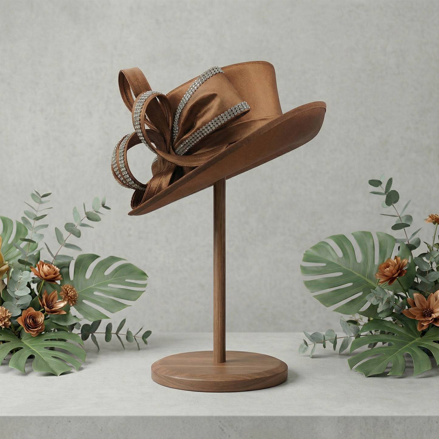Stunning satin lined brown piece with bling arriving August 2026