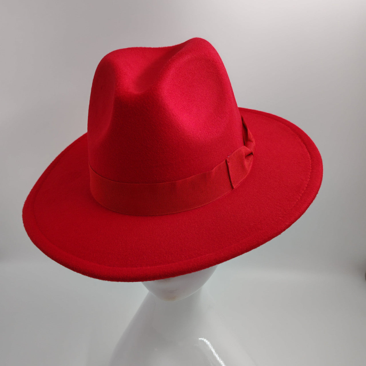 Red Wool Fedora Hat