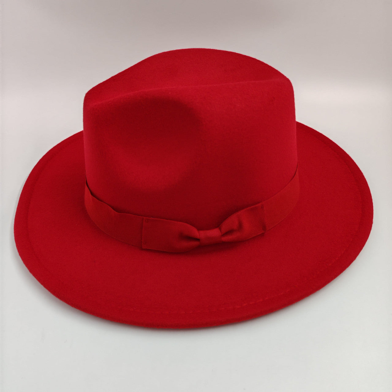 Red Wool Fedora Hat