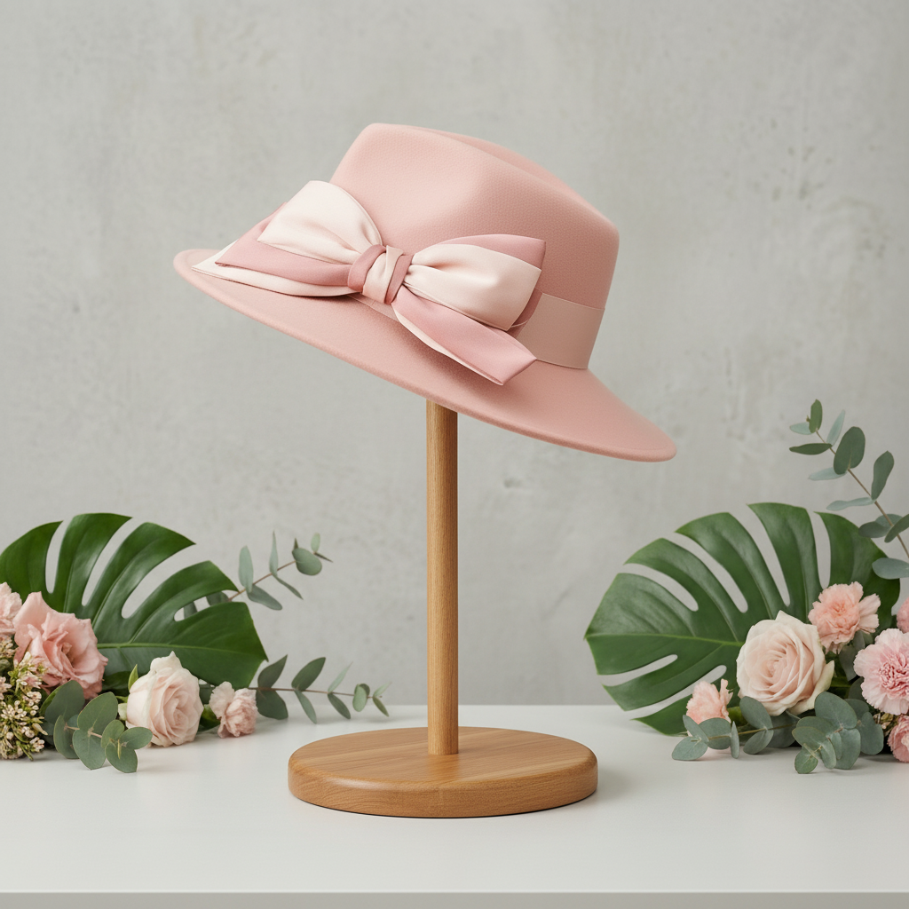 Baby Pink Bow Brim Hat
