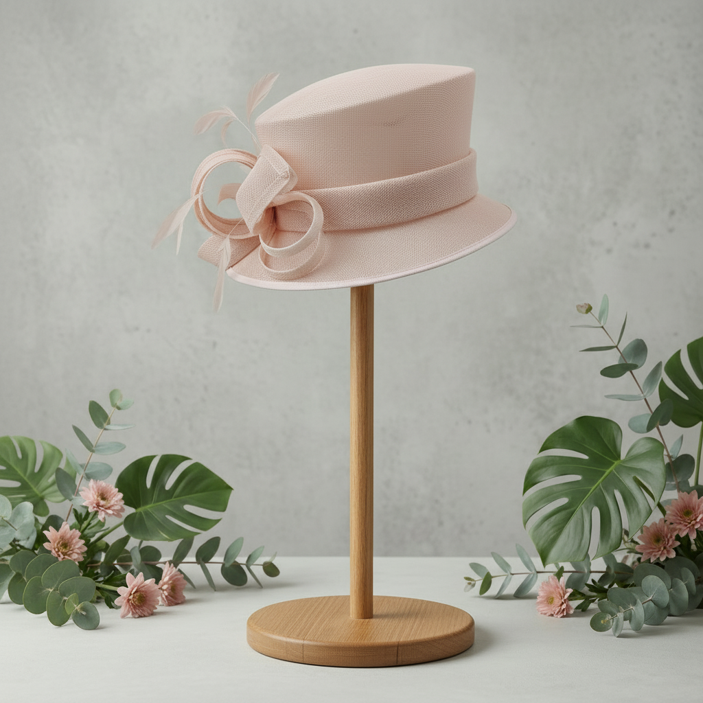 Baby Pink Sinamay Petal Hat
