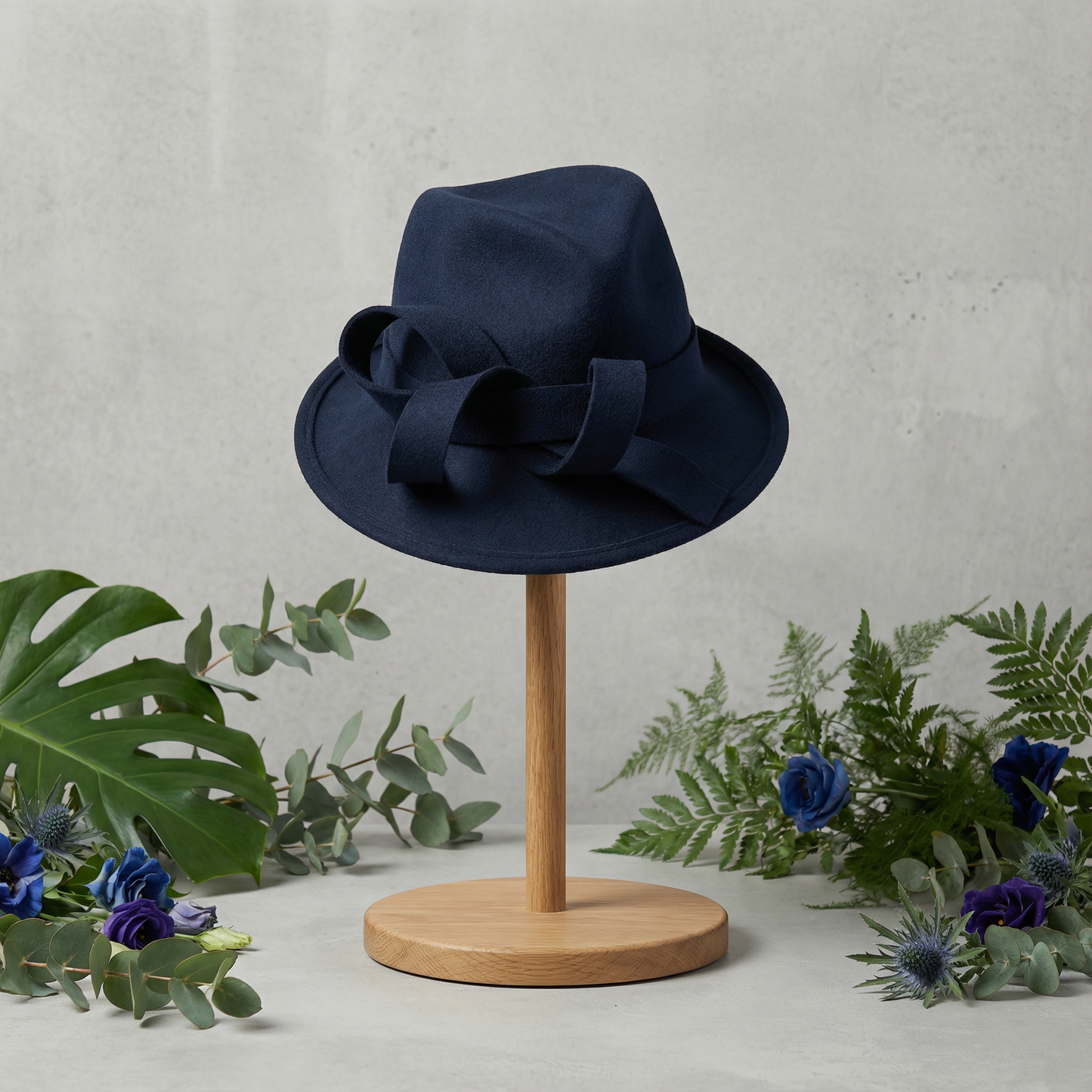 Dark Navy Sculpted Wool Hat