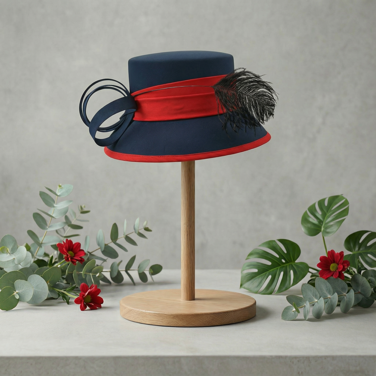 Stunning navy piece with red trim pre order