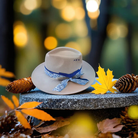 The Bec hat Fedora/Panama grey hat with trim