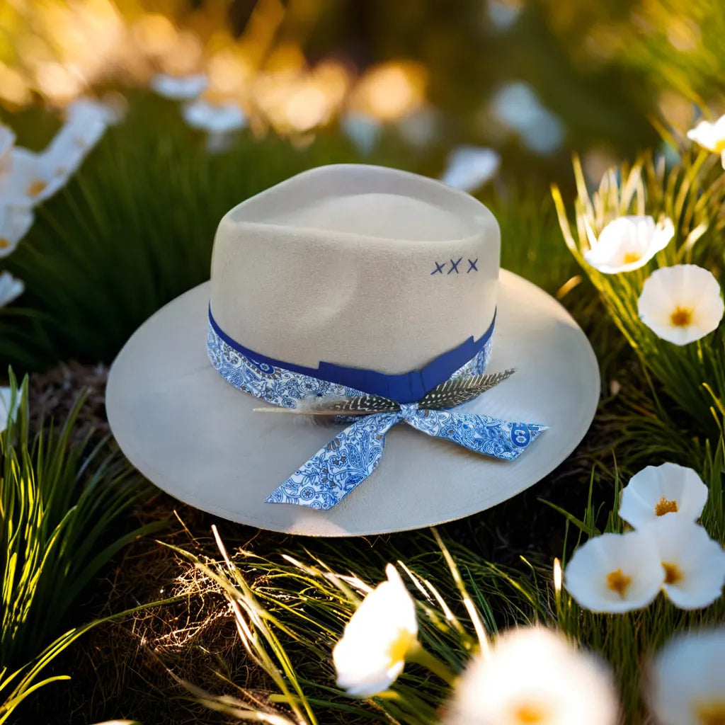 The Bec hat Fedora/Panama grey hat with trim