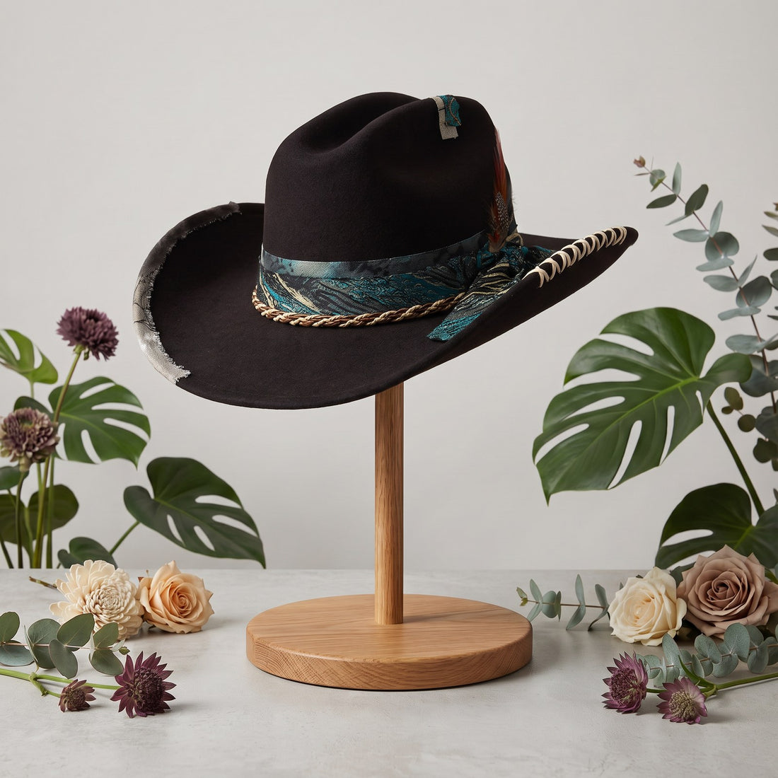 Black Western Hat with Printed Band
