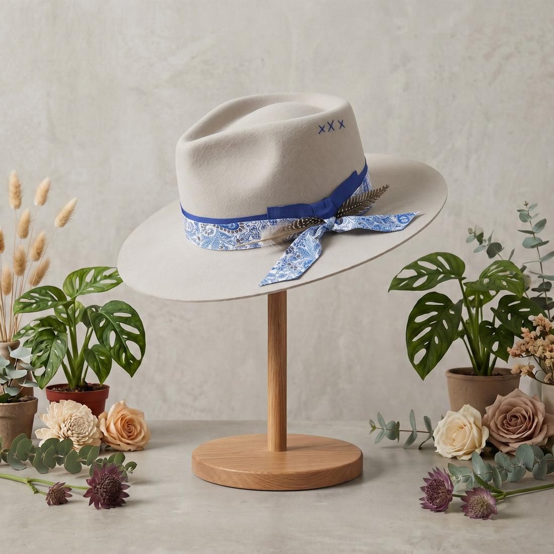 The Bec Grey Panama with Trim