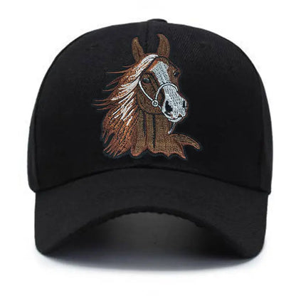 Horse head print baseball cap