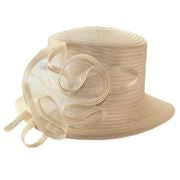 Beige Small brim organza braid hat crinolin trim