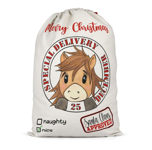 Cute Horse Print Santa sack