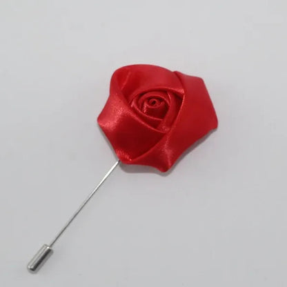 Lapel Rose Flower Handmade - Red