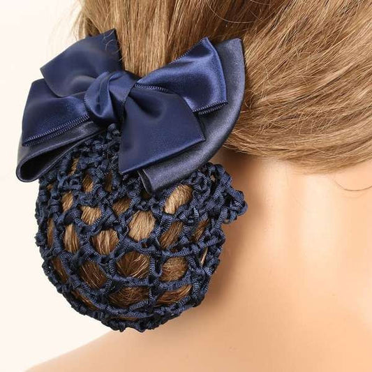 Navy hair piece with hairnet