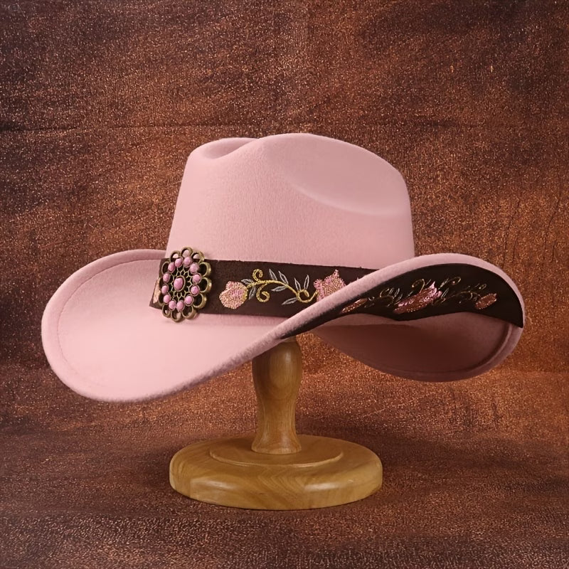 Soft Felt Cowboy Hat Pink