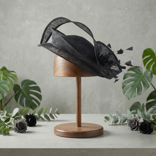 Black sinamay Fascinator