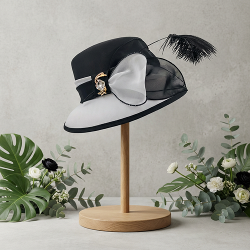Elegant Black & White Hat