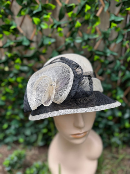 gorgeous black and cream hat