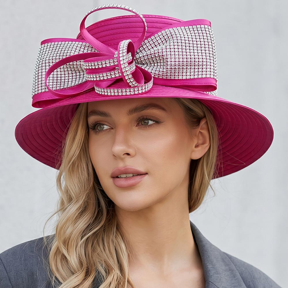 Stunning hot pink hat with bling