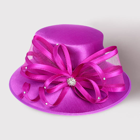 Fuschia with a gorgeous Flower Mesh Bow trim