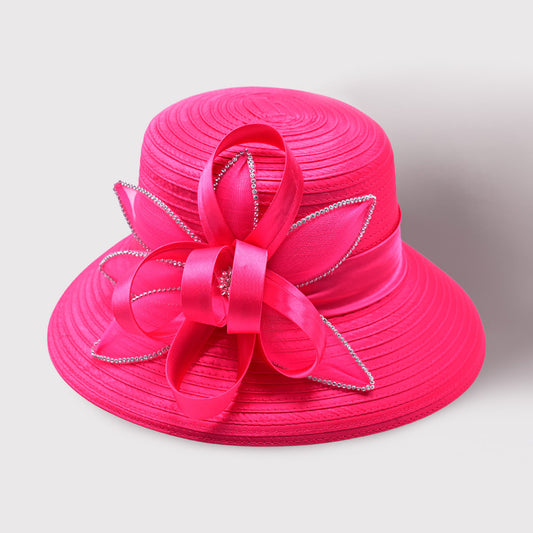 Hot Pink Hat with bling and bow