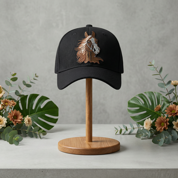 Horse head print baseball cap