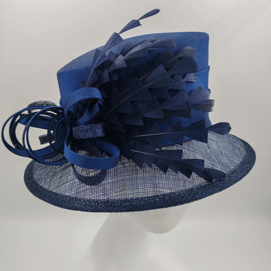 Navy Blue medium brim with twirls