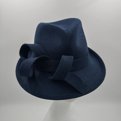 Dark Navy wool hat with twists