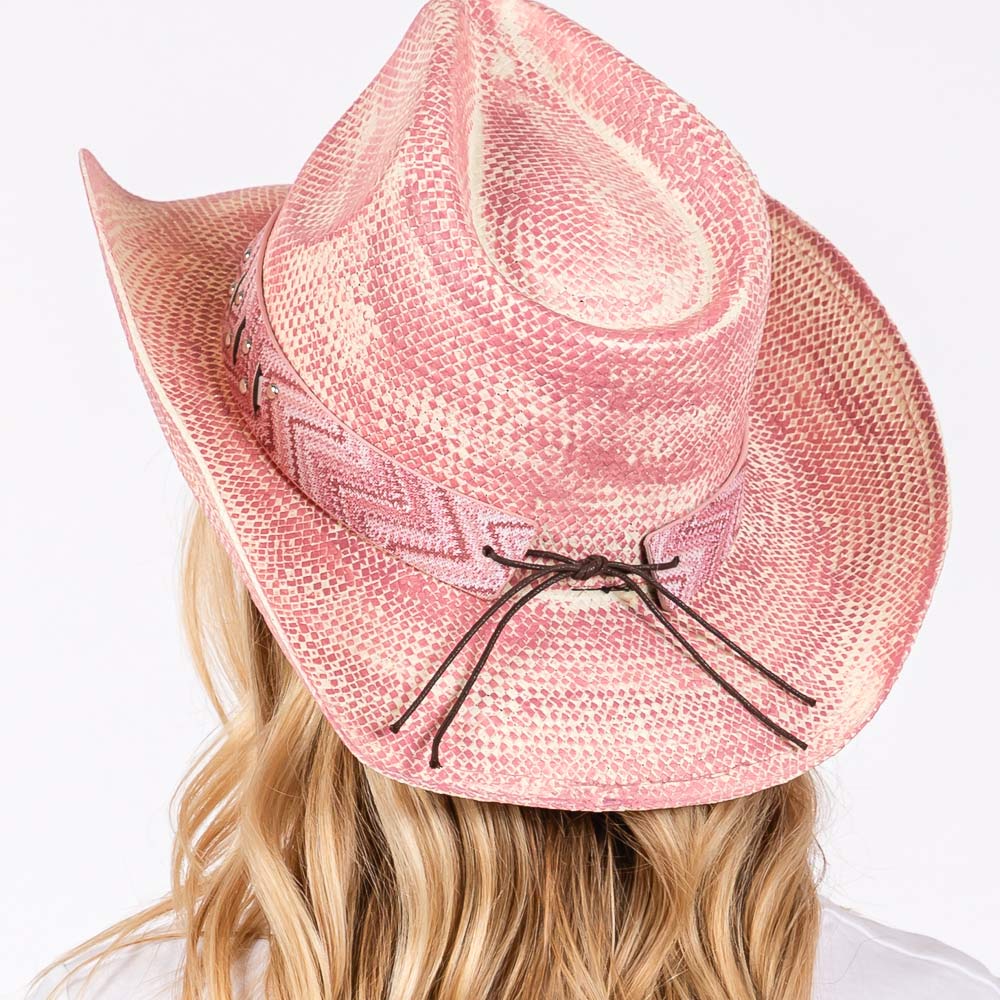 Gorgeous Pink vintage look cowboy hat