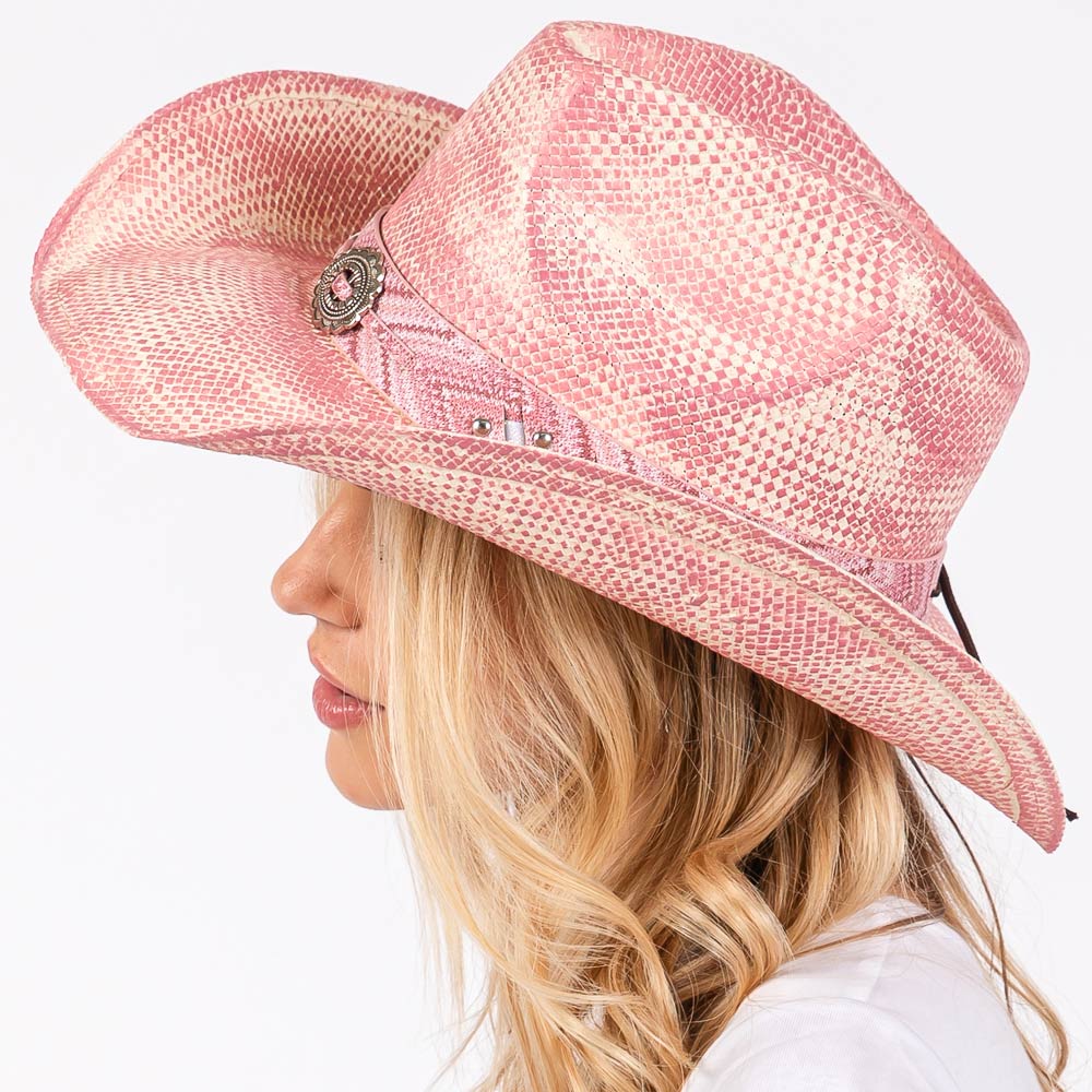 Gorgeous Pink vintage look cowboy hat