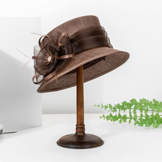 Simply elegant chocolate brown sinamay hat