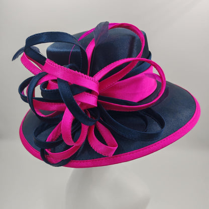 Wow Women's navy and hot pink satin overlay