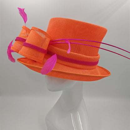The Mel hat orange with pink trim pre order