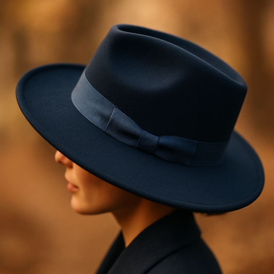 Unisex Dark Navy felt Panama Hat