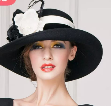 Stunning Black hat with white trim