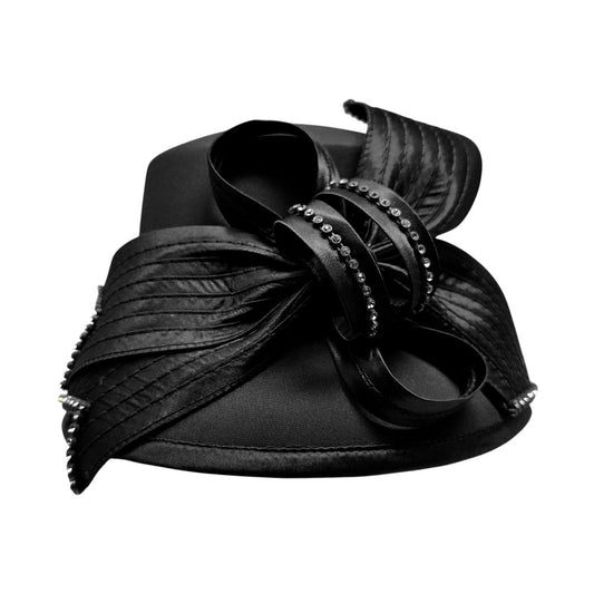 Black medium brim hat with a touch of bling