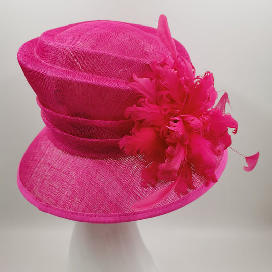 Hot Pink Feather Bloom Hat
