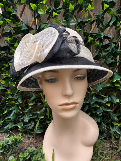 gorgeous black and cream hat