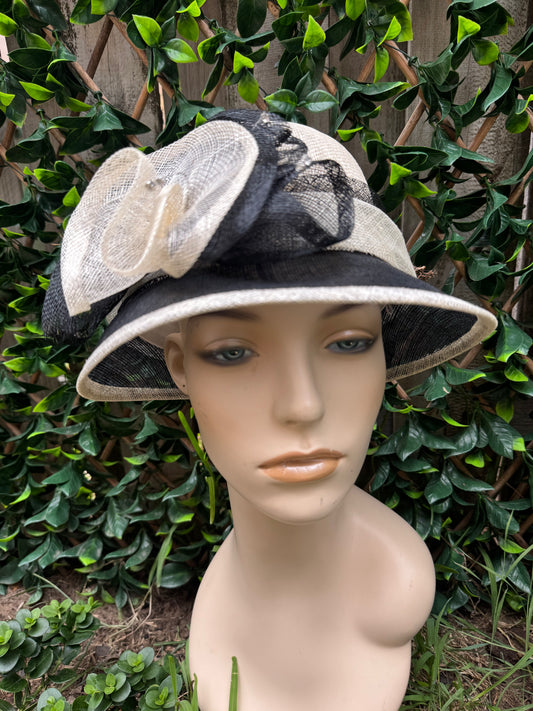 gorgeous black and cream hat