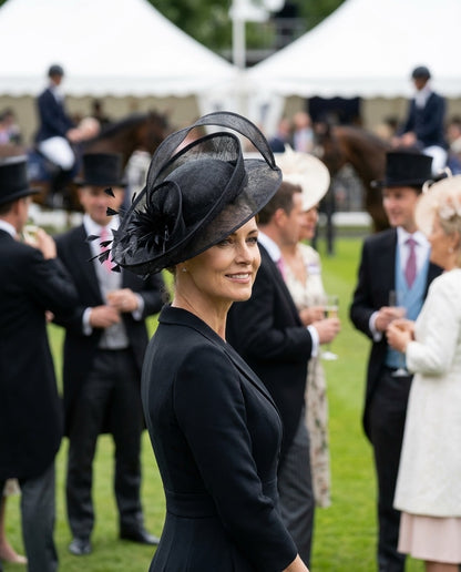 Black sinamay Fascinator