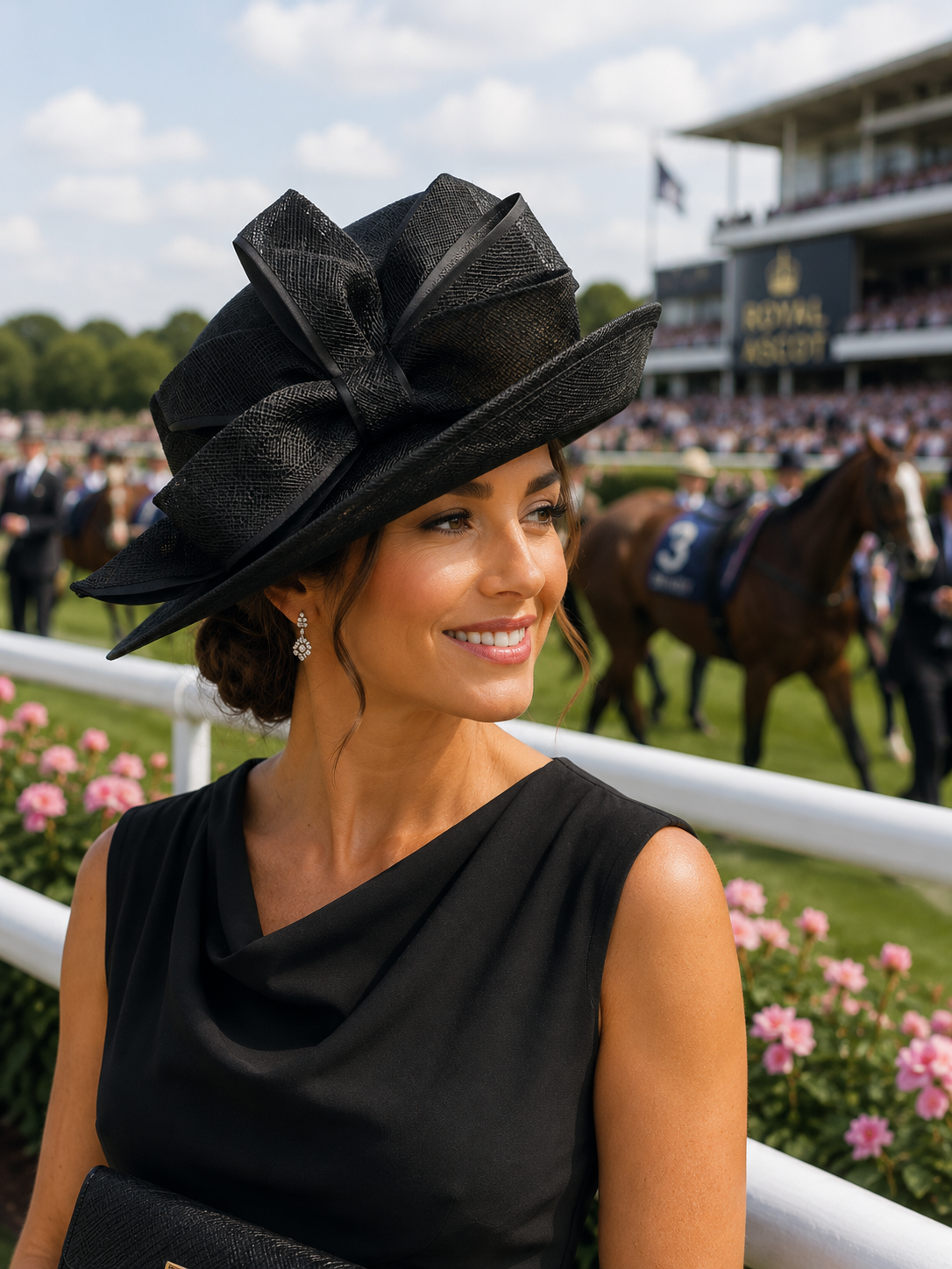 gorgeous black sinamay oversized hat